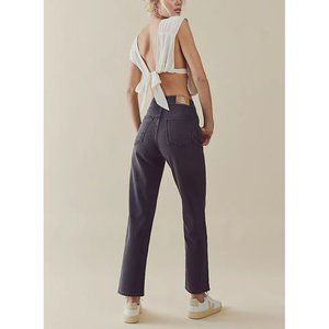 Free People Black Straight Leg Denim